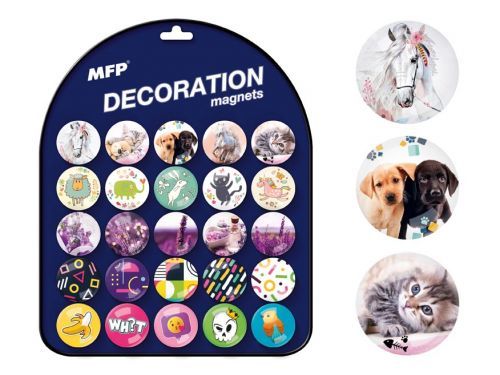 MFP 4200303 Magnet dekorační kulatý 3,5cm mix 12