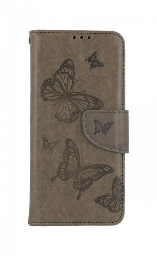 Pouzdro TopQ Xiaomi Redmi Note 11 knížkové Butterfly šedé 73695