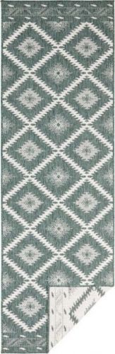 Zeleno-krémový venkovní koberec NORTHRUGS Malibu, 250 x 80 cm