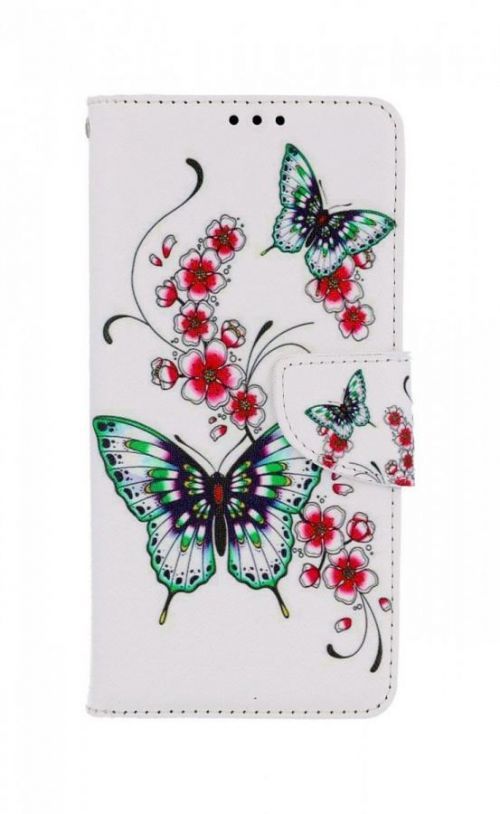 Pouzdro TopQ Xiaomi Redmi Note 11 Pro knížkové Motýlci s květinou 73723