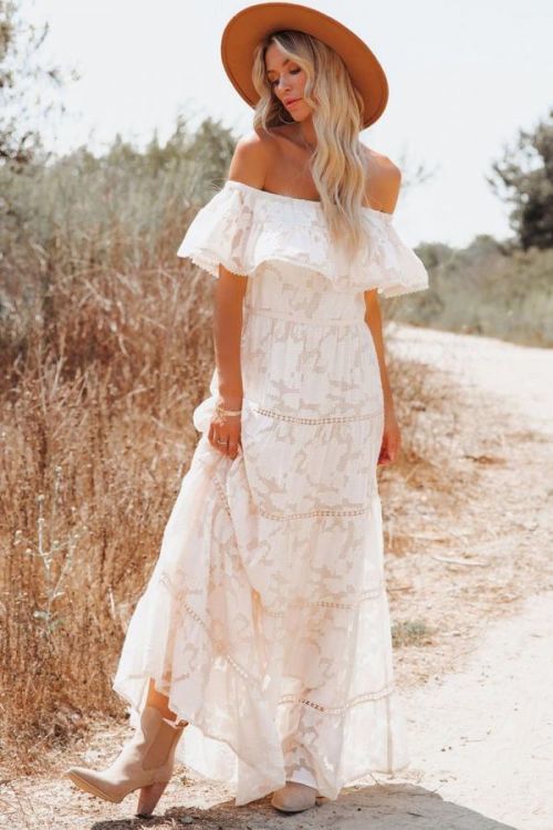 OMG Dámské maxi šaty Hebel bílá L LC619650-1
