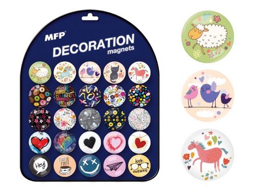 MFP 4200302 Magnet dekorační kulatý 3,5cm mix 11