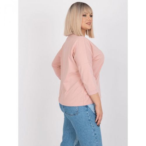 Dusty pink plus size blouse with 3/4 sleeves