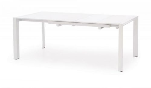 Jídelní rozkládací stůl STANFORD XL –⁠ 130x80x76 (+120), kov, bílý