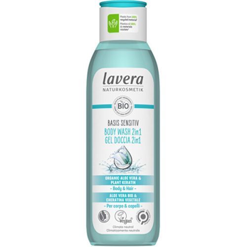 Lavera Sprchový gel na tělo a vlasy s neutrální přírodní vůní pro suchou a citlivou pokožku 2 v 1 Basis sensitiv (Body Wash) 250 ml