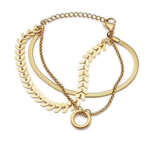 Viceroy Trojitý pozlacený náramek z oceli Chic 75309P01012