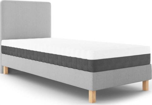 Světle šedá jednolůžková postel Mazzini Sofas Lotus, 90 x 200 cm
