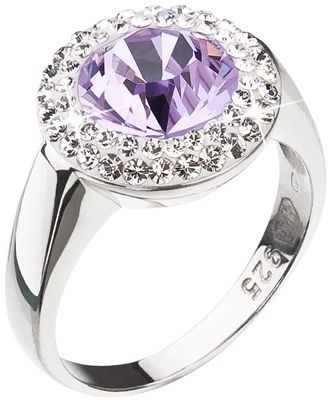 Evolution Group Stříbrný prsten s fialkovým krystalem Swarovski 35026.3 52 mm