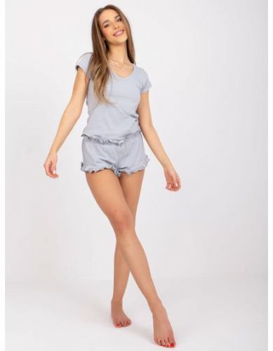 Dámské pyžamo bavlněné Sabrina RUE PARIS světle šedé