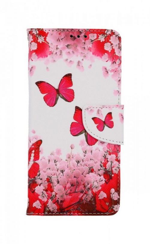 Pouzdro TopQ Samsung A13 knížkové Růžoví motýlci 73515