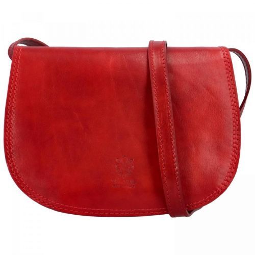 Stylová v pevném provedení dámská kožená crossbody Sajmon, červená
