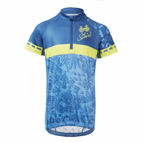 Cyklistické dětské dresy Silvini Scrivia blue/lime Velikost: 134-140