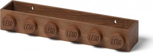 Dětská nástěnná police z tmavě mořeného dubového dřeva LEGO® Wood