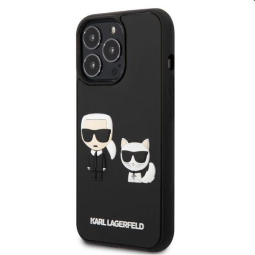 Pouzdro Karl Lagerfeld and Choupette 3D pro Apple iPhone 13 Pro, černé