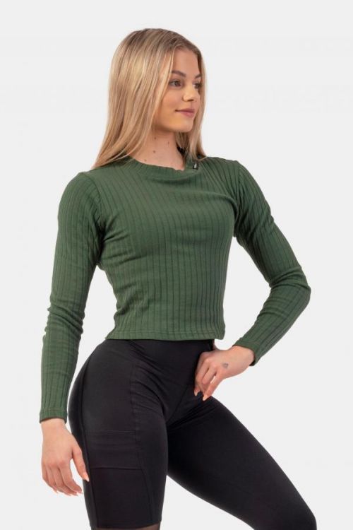 Nebbia Organic Cotton Ribbed Long Sleeve Top XS