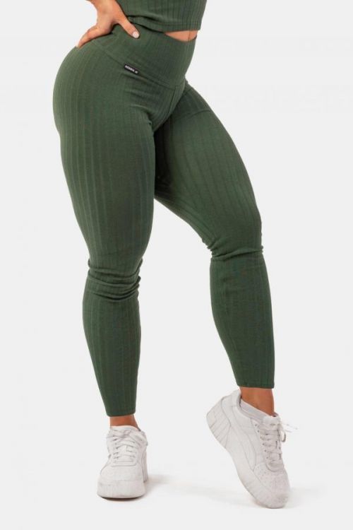 Nebbia Organic Cotton Ribbed High-Waist Leggings XS