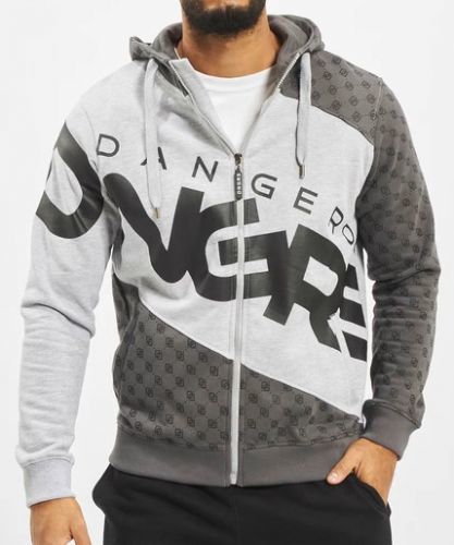 Mikina Dangerous DNGRS / Zip Hoodie Veli in grey 3XL