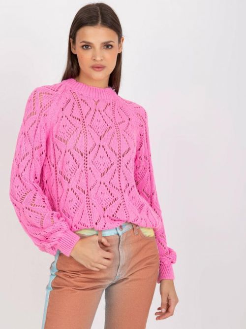 SVĚTLE RŮŽOVÝ DÁMSKÝ SVETR LC-SW-0254.64-PINK Velikost: ONE SIZE