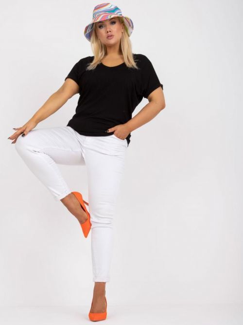 ČERNÉ LEHKÉ TRIČKO DINA Z VISKÓZY -RV-BZ-7832.57-BLACK Velikost: ONE SIZE