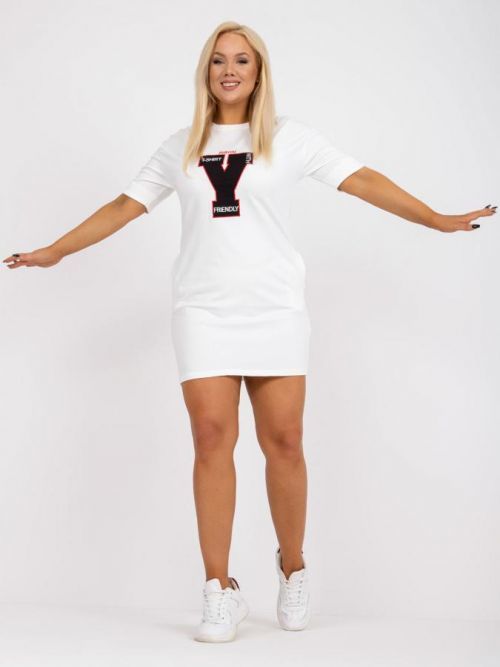 BÍLÉ ŠATY S KAPSAMI RV-SK-7782.10X-WHITE Velikost: ONE SIZE