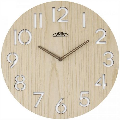 Nástěnné dřevěné hodiny PRIM Authentic Veneer  jsou jednoduché hodiny zpracované z kvalitní dřevěné dýhy. Barevné varianty 53 a 54 jsou doplněny ručkami také z tohoto přírodního m PRIM Authentic Veneer - A