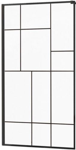 MEXEN KIOTO walk-in 120x200 cm 8mm černé vzor-2 samostané sklo 800-120-000-00-78