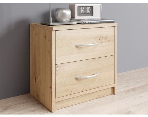 Noční stolek se 2 zásuvkami Pepe, dub artisan