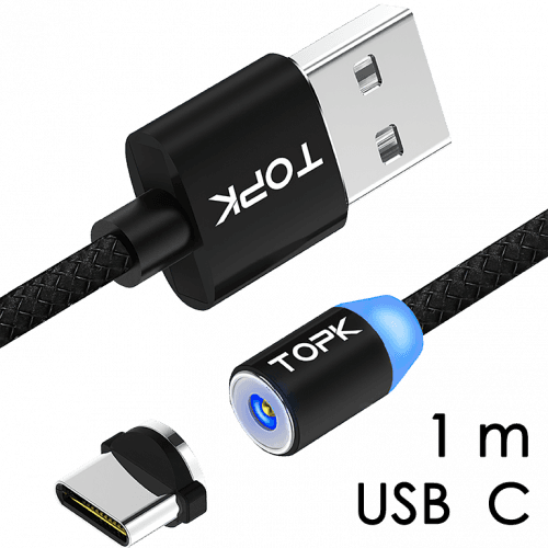 M5 - Magnetický USB kabel - Černý - USB C - 1 m