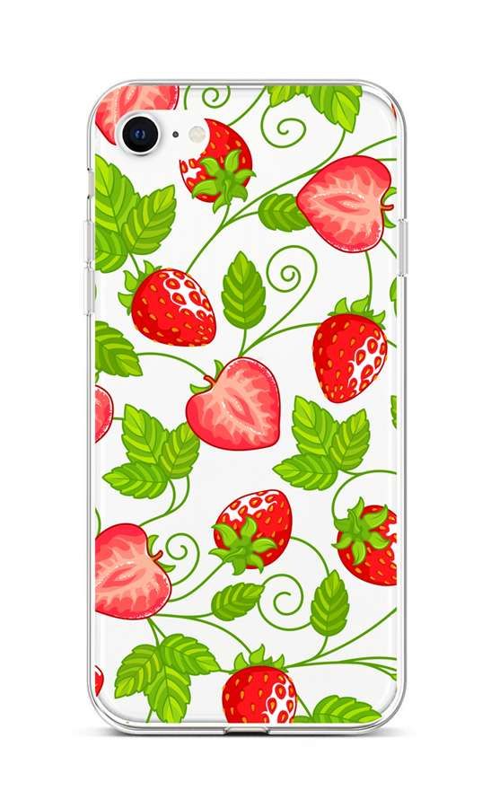Kryt TopQ iPhone SE 2022 silikon Strawberries 74008