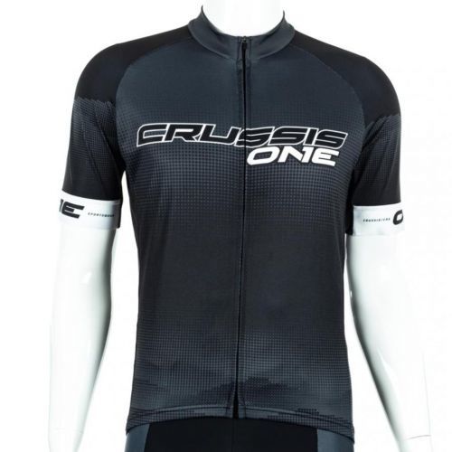 Crussis cyklistický dres krátký rukáv ONE černá/bílá - S