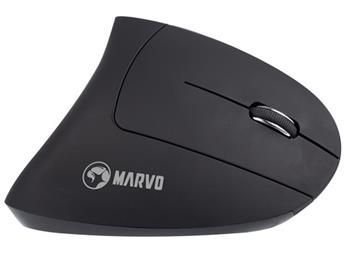 Marvo Myš M706W, 1600DPI, 2.4 [GHz], optická, 6tl., bezdrátová, černá, vestavěná baterie, podsvícená, ergonomická, verti