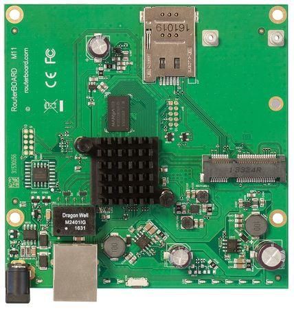 RouterBoard Mikrotik RBM11G Dual Core 880MHz CPU, 256MB RAM, 1x Gbit LAN, 1x miniPCI-e, ROS L4, RBM11G