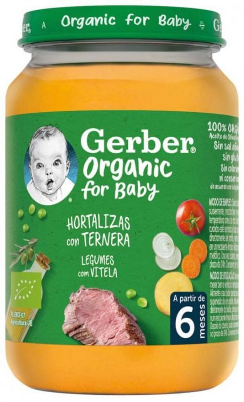 Gerber Organic dětský příkrm zelenina s telecím masem 6x190 g