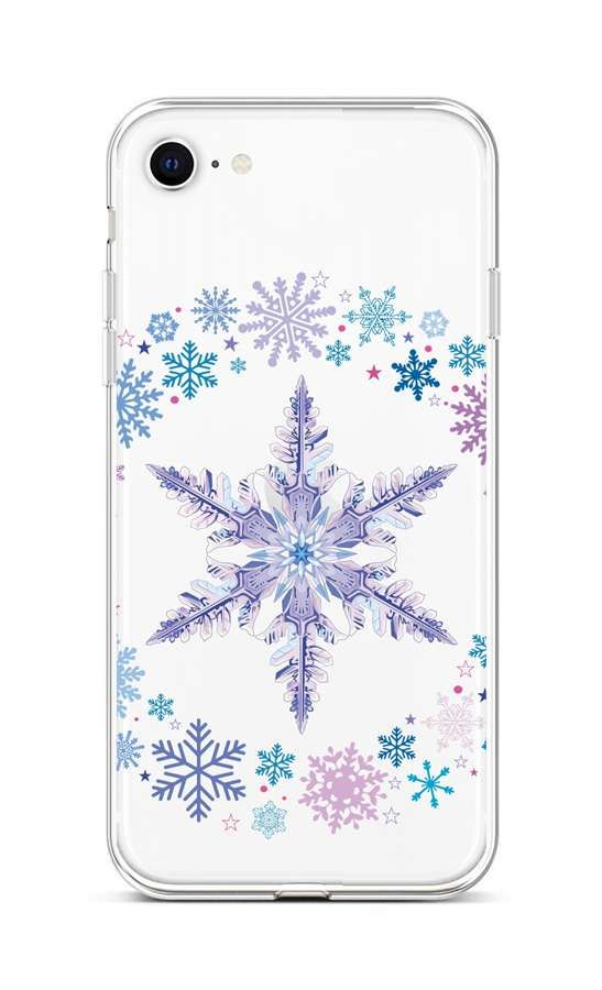 Kryt TopQ iPhone SE 2022 silikon Snowflake 73956