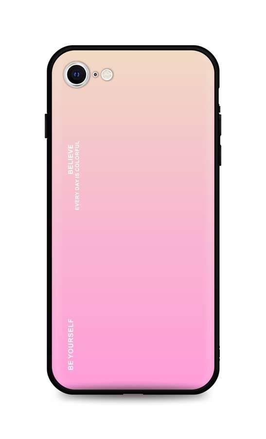 Kryt TopQ LUXURY iPhone SE 2022 pevný duhový meruňkový 73928
