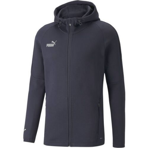 Puma TEAMFINAL CASUALS HOODED Pánská mikina, tmavě modrá, velikost M