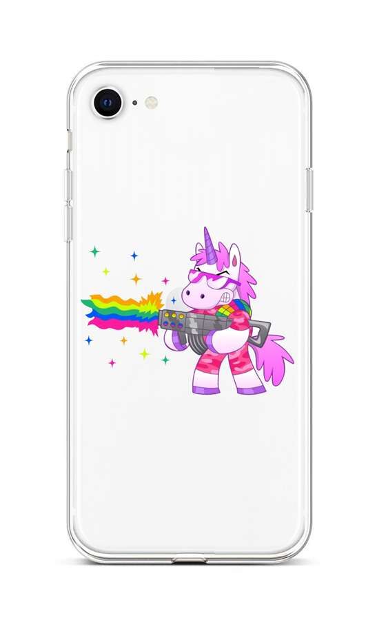 Kryt TopQ iPhone SE 2022 silikon Rainbow Gun 74027