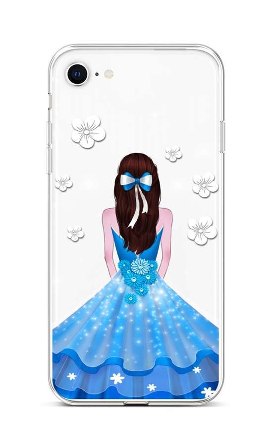 Kryt TopQ iPhone SE 2022 silikon Blue Princess 74004