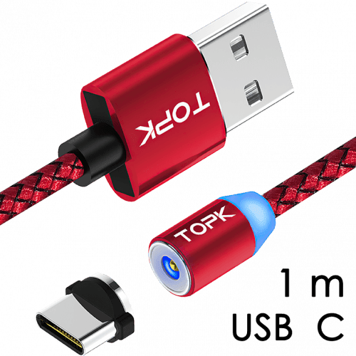 M5 - Magnetický USB kabel - Červený - USB C - 1 m