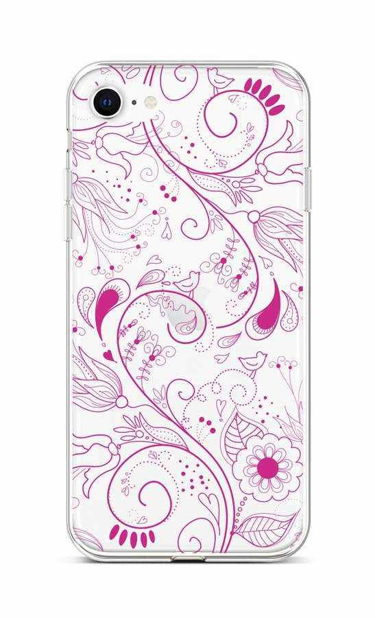 Kryt TopQ iPhone SE 2022 silikon Pink Ornament 73981
