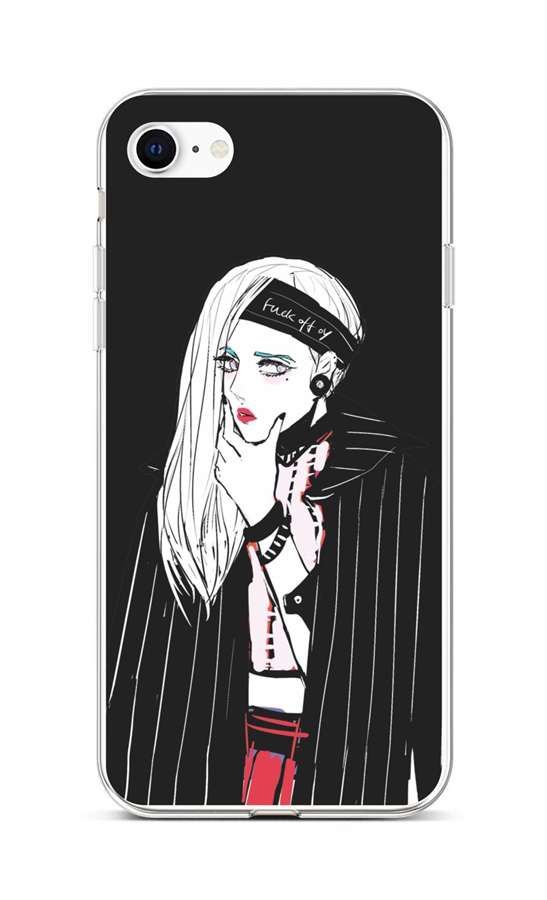 Kryt TopQ iPhone SE 2022 silikon Dark Girl 73937