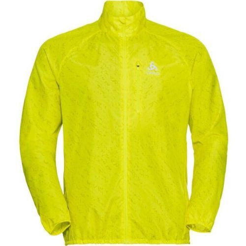 Odlo ZEROWEIGHT PRINT JACKET Pánská bunda, reflexní neon, velikost XXL