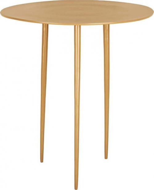 Hořčicově žlutý kovový odkládací stolek Leitmotiv Supreme, ø 42,5 cm