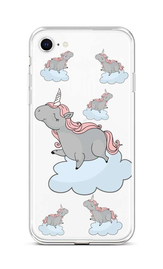 Kryt TopQ iPhone SE 2022 silikon Grey Unicorns 73962