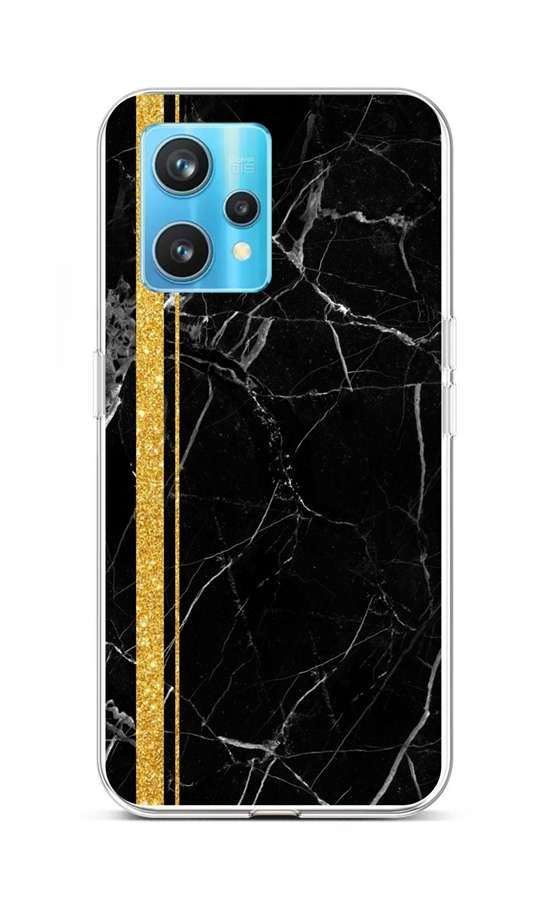 Kryt STYLE TopQ Realme 9 Pro+ silikon Mramor černo-zlatý 73199