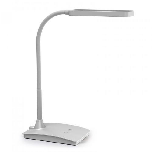 Maul LED stolní lampa MAULpearly CCT stmívací stříbrná, Pracovna / kancelář, plast, ocel, 5W, K: 37.5cm
