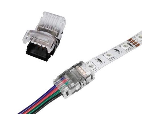 LED21 Spojka FIX CLICK pro voděodolné RGB LED pásky o šířce 10mm, pásek - kabel