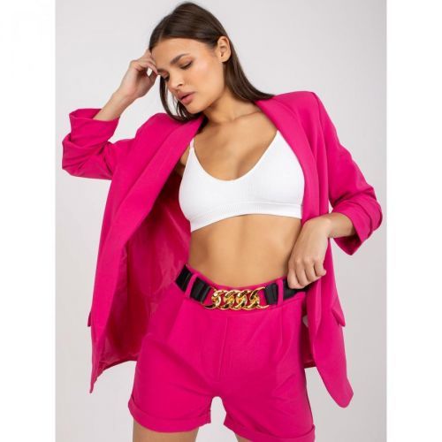 Elegant pink set with a jacket without fastening