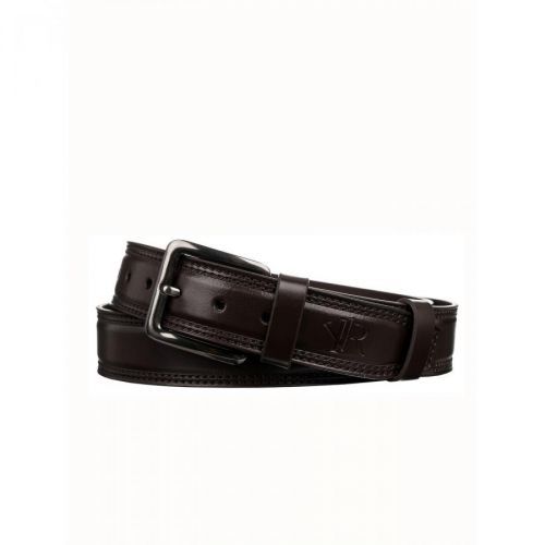 Men's brown leather belt with a buckle