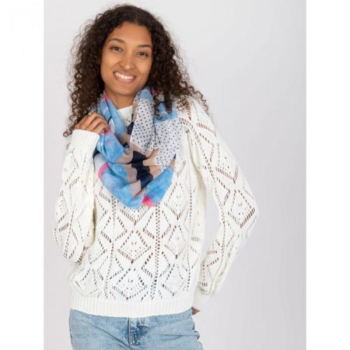 Women's blue scarf with prints